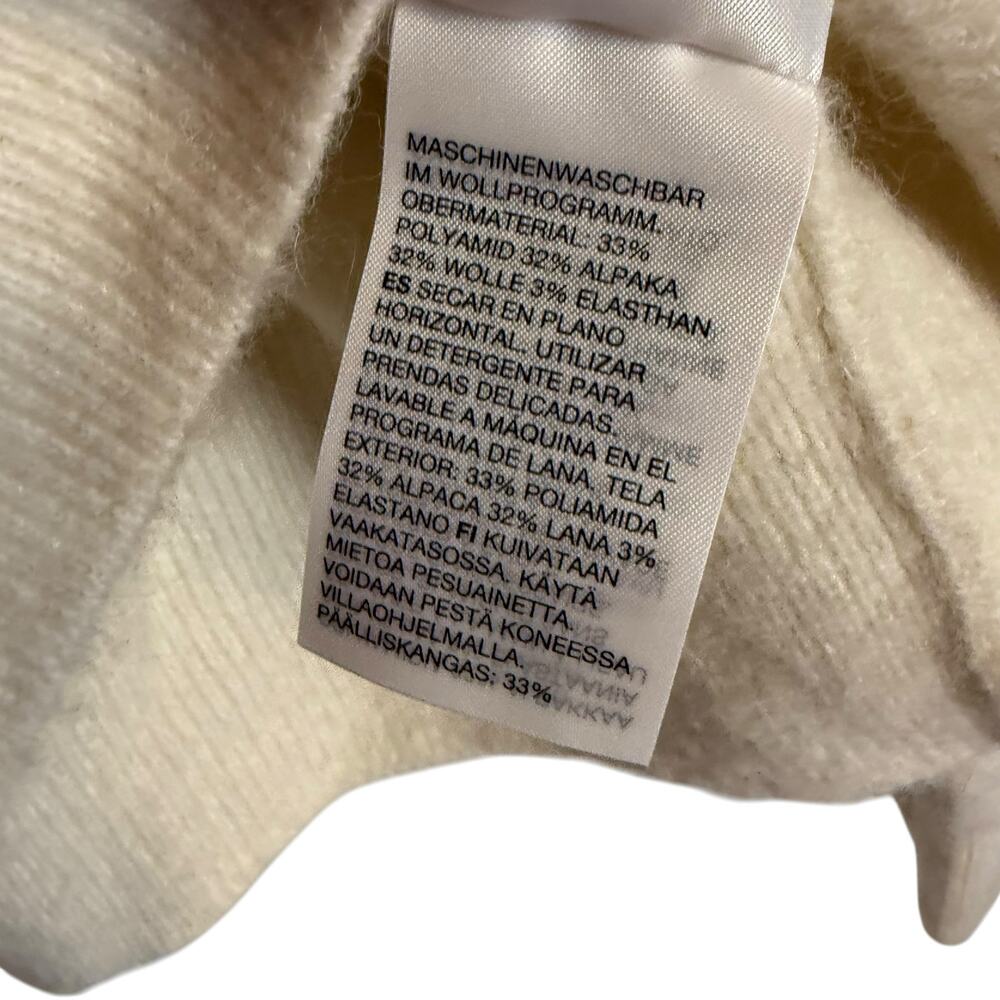 & Other Stories White Heart Embroidered Wool Alpaca Blend Crewneck Sweater S - Picture 5 of 7